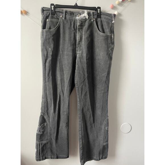 Y2K Reworked Denim Wide Leg Distressed Baggy Jeans - Picture 1 of 7